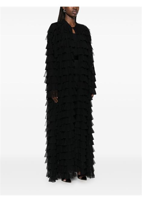 Black ruffled coat Norma kamali - women NORMA KAMALI | ST4244MSH03001